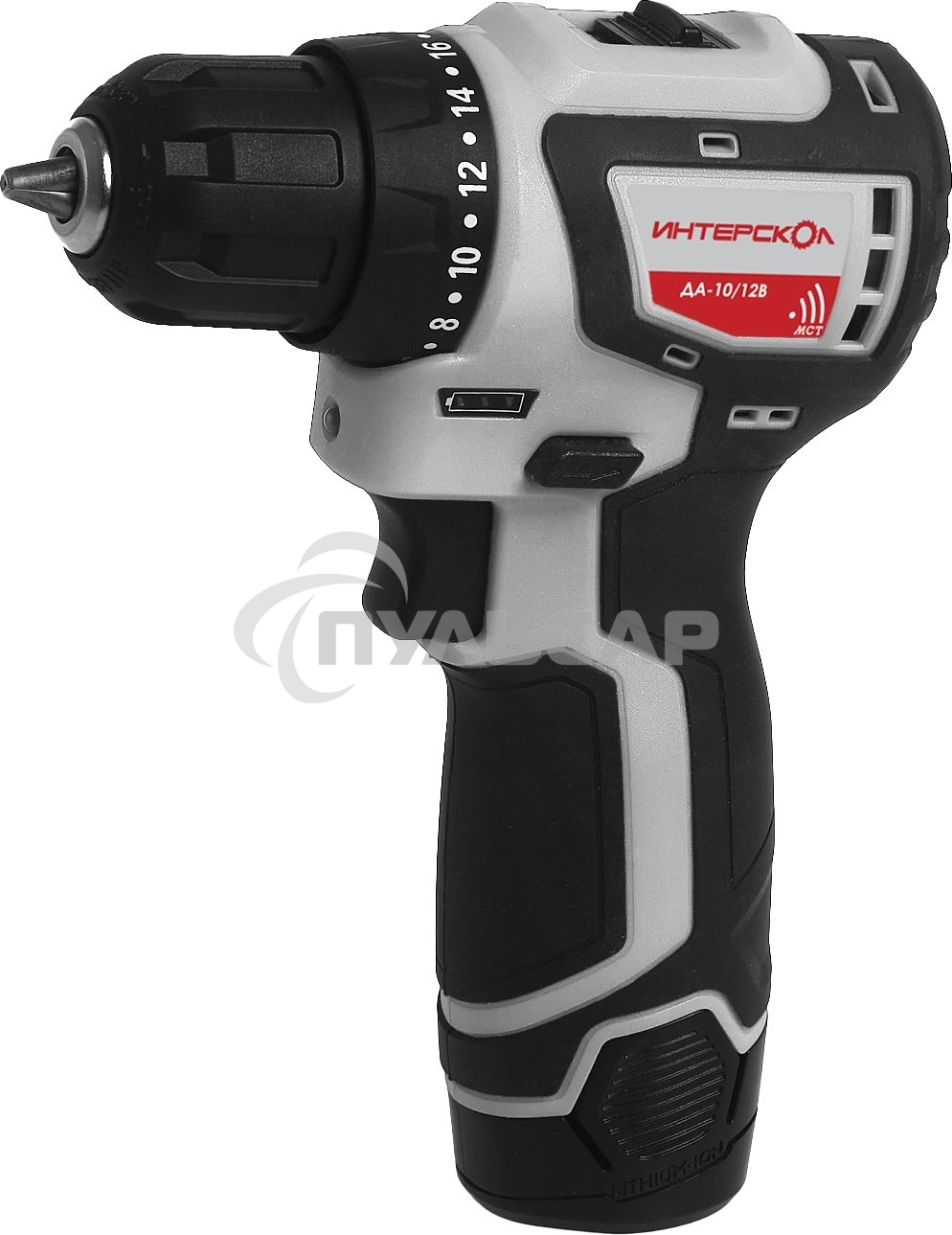 Дрель-шуруповерт ИНТЕРСКОЛ ДА-10/12В 687.2.2.70, 12 В, 2 А·ч, аккумуляторная