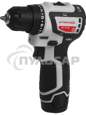 Дрель-шуруповерт ИНТЕРСКОЛ ДА-10/12В 687.2.2.70, 12 В, 2 А·ч, аккумуляторная