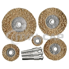 Набор щеток Matrix для дрели, 5 шт., 5 плоских 25-38-50-63-75 мм, со шпильками, металлические