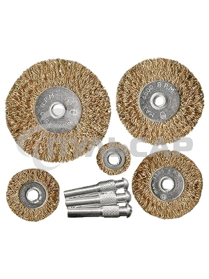 Набор щеток Matrix для дрели, 5 шт., 5 плоских 25-38-50-63-75 мм, со шпильками, металлические