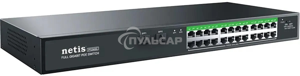 Коммутатор NETIS 24PORT 10/1000M POE 2 SFP COMBO P124GC