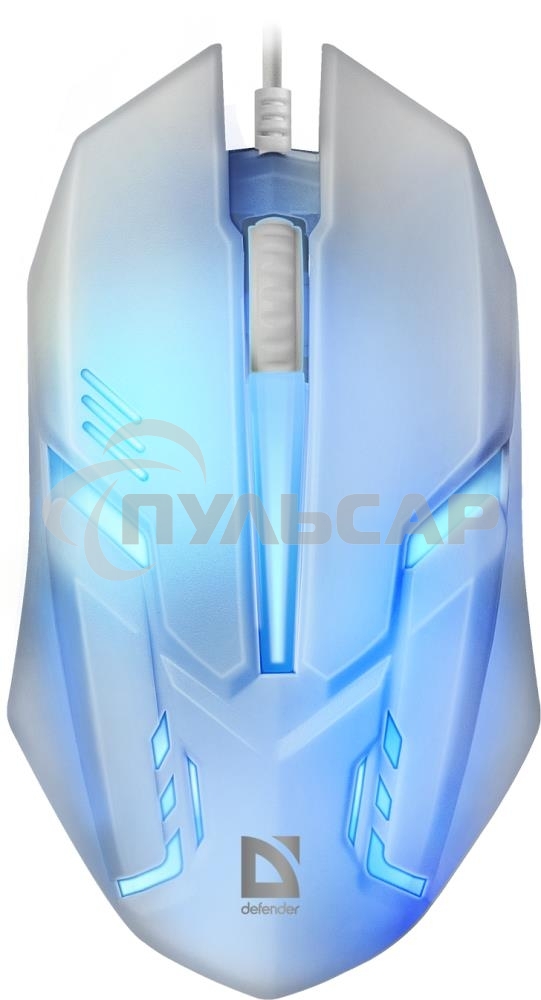 Мышь проводная Defender Cyber MB-560L белый, 1200 dpi, USB, кнопки - 3