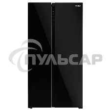 Холодильник Hyundai CS5003F черное стекло двухкамерный Side by Side 331/165л морозилка сбоку