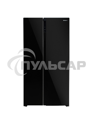 Холодильник Hyundai CS5003F черное стекло двухкамерный Side by Side 331/165л морозилка сбоку