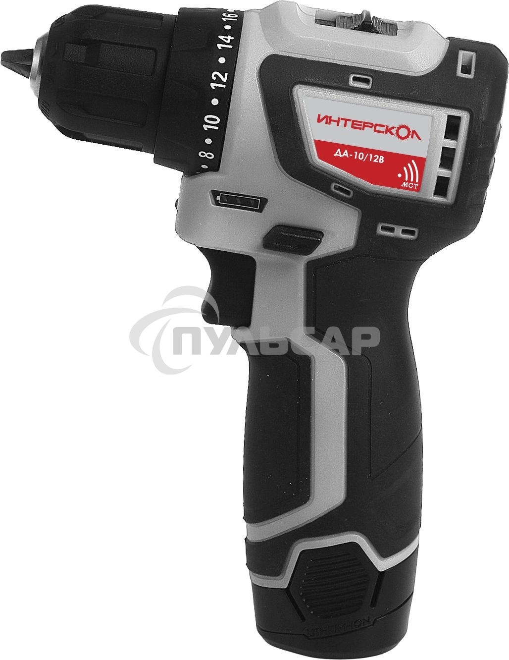 Дрель-шуруповерт ИНТЕРСКОЛ ДА-10/12В 687.2.2.70, 12 В, 2 А·ч, аккумуляторная