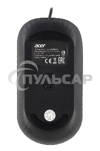 Мышь проводная Acer OMW122 черный, 1200 dpi, USB, кнопки - 3