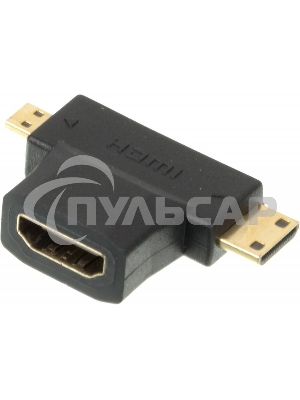 Переходник HDMI + Mini HDMI (Male) HDMImicro (m)/HDMI19 (f)