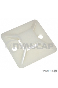 Площадка самокл.20х20 под хомуты белый (уп.100шт) ИЭК UHP30-20-100