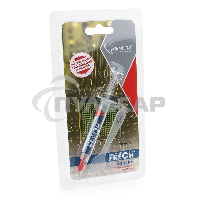 Термо паста Gembird FreOn Special GF-11-3 для радиаторов, 3гр, шприц