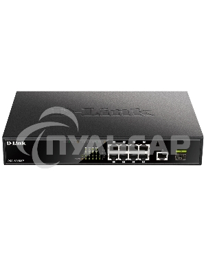 Коммутатор D-Link DGS-1010MP/A1A, L2 Unmanaged Switch with 9 10/100/1000Base-T portsand 1 1000Base-X SFPports(8 PoE ports 802.3af/802.3at (30 W), PoE Budget 125 W)