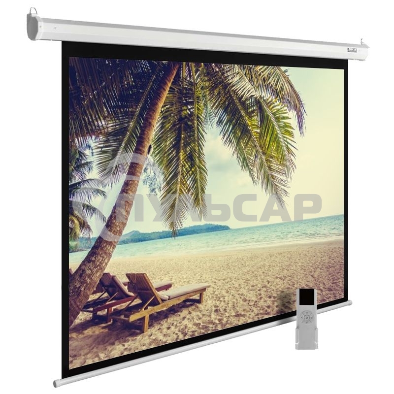 Экран Cactus 360x360см MotoExpert CS-PSME-360x360-WT 1:1 настенно-потолочный рулонный белый (моторизованный привод)