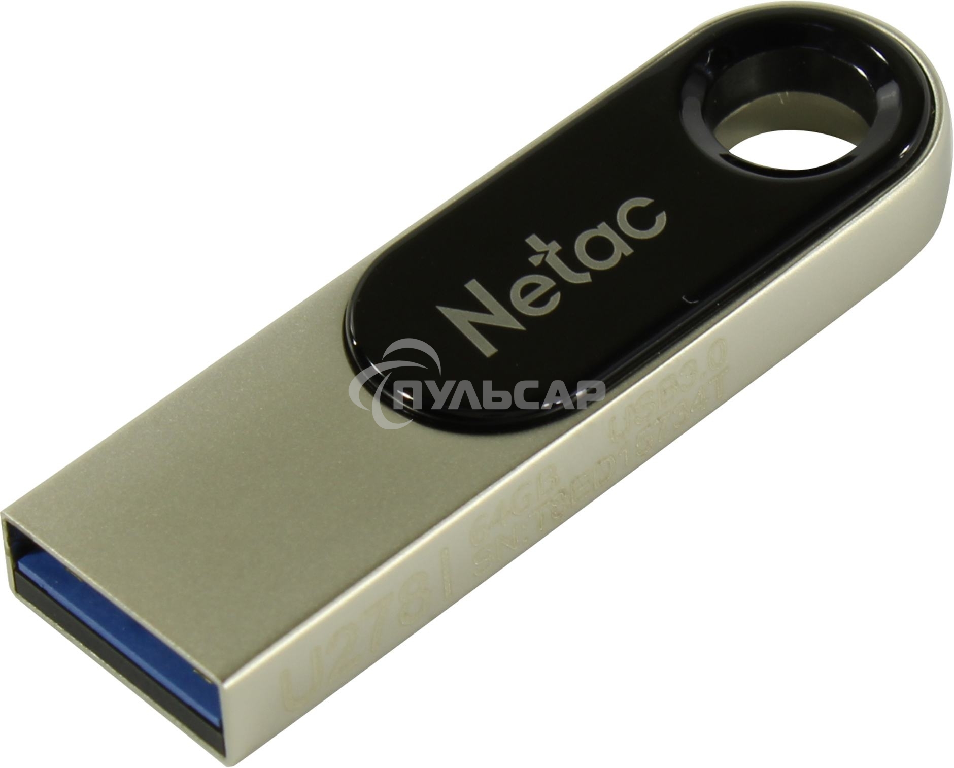 Флешка USB Netac U278 NT03U278N-016G-20PN, 16 Gb, USB 2.0, металлическая матовая