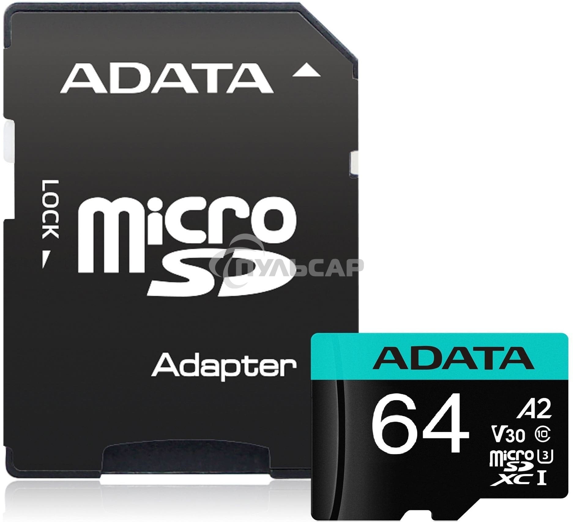 Флеш карта MICROSDXC UHS-I U3 V30S A2 100/75 MB/s 64Gb RETAIL W/1 ADAPTER