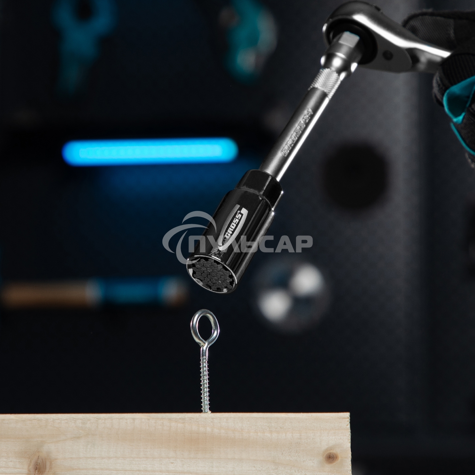 Головка торцевая GROSS многоразмерная CrV 6-21мм под квадрат 3/8