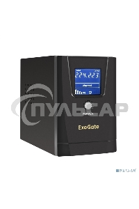Источник бесперебойного питания ExeGate Power Smart ULB-500.LCD.AVR.2SH 500VA/300W, LCD, AVR, 2*Schuko, металлический корпус, черный
