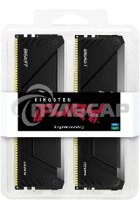 Оперативная память Kingston Fury Beast, DDR4, 16Gb (2x8Gb), 3600MHz, CL17, DIMM, с радиаторами, RGB, черный