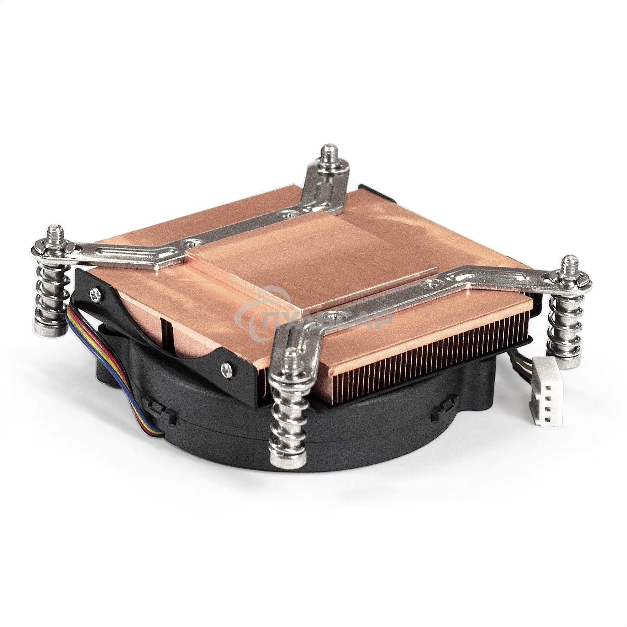 Кулер для процессора ExeGate ESNK-0049.PWM.1U.2011/66.Cu черный, 75 мм, медь, 5000 об/мин, 54 дБ, 4 pin, 115 Вт, 30 мм