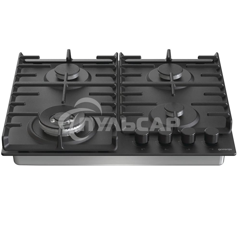 Газовая варочная панель Gorenje GW642SYB, 4 конфорки, эмалированная сталь, черный