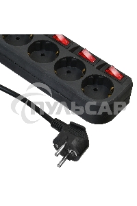 Сетевой фильтр Buro 500SH-1.8-SW-B 1.8м (5 розеток) черный (коробка)