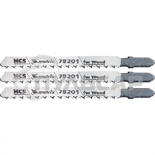 Полотна Matrix для электролобзика по дереву, 3 шт. T101B, 75x2,5мм, HCS Professional