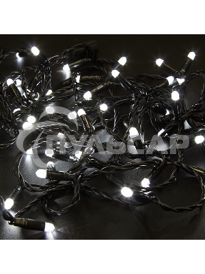 Гирлянда Neon-night Нить 10м, эффект мерцания (каждый 5-ый), черный ПВХ, 230В, белый