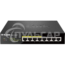 Коммутатор Unmanaged Switch with 8 10/100/1000Base-T ports (4 PoE ports 802.3af/802.3at (30 W), PoE Budget 68).8K Mac address, Auto-sensing, 802.3x Flow Control, Stand-alone, Auto MDI/MDI-X for each port, D-link Green technology, Metal case.Manual + Exter