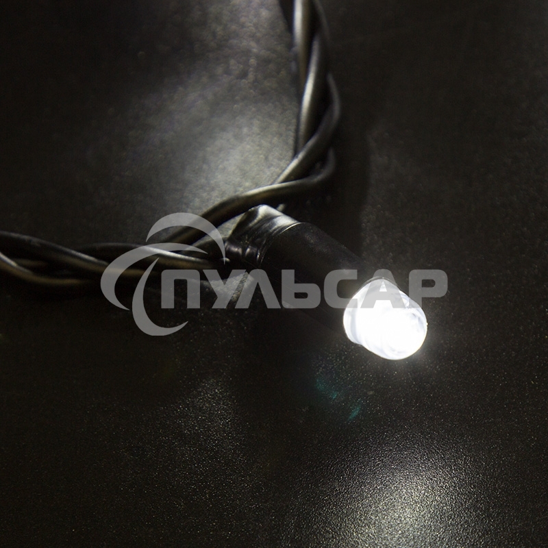 Гирлянда Neon-night Нить 10м, эффект мерцания (каждый 5-ый), черный ПВХ, 230В, белый