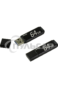 Флешка USB Netac U351 64 Gb <NT03U351N-064G-20BK>, USB 2.0, с колпачком, металлическая черная