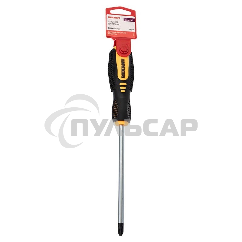 Отвертка крестовая PH 3х150 мм, двухкомпонентная рукоятка Rexant