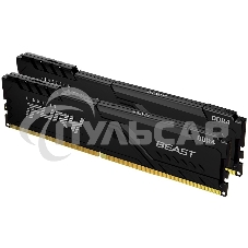 Оперативная память Kingston Fury Beast, DDR4, 64Gb (2x32Gb), 3600MHz, CL18, DIMM, с радиатором, черный
