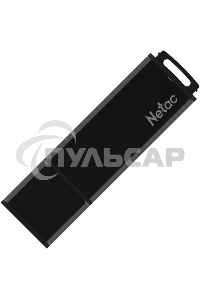 Флешка USB Netac U351 64 Gb <NT03U351N-064G-20BK>, USB 2.0, с колпачком, металлическая черная