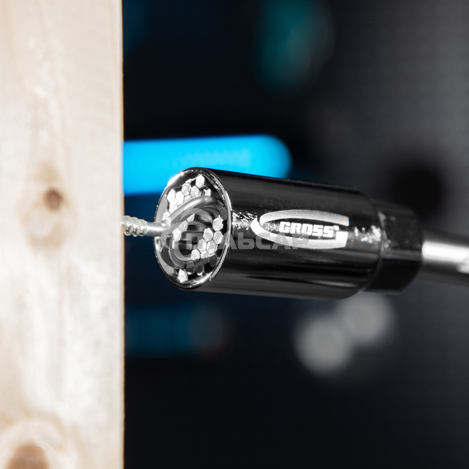 Головка торцевая GROSS многоразмерная CrV 6-21мм под квадрат 3/8