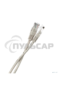 Коммутационный шнур Патч-корд литой Aopen/Qust ANP511 3M UTP кат.5е 3м серый