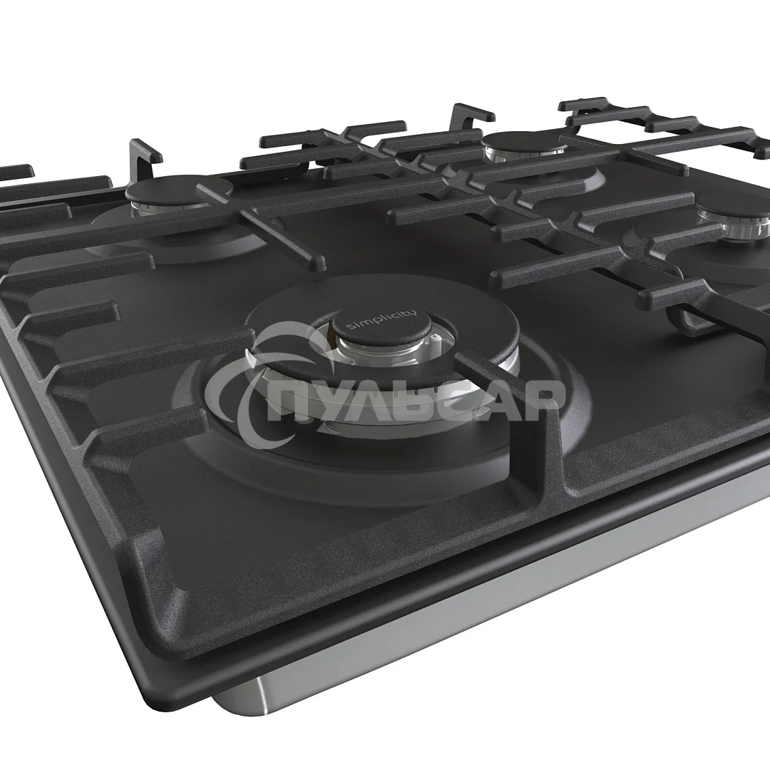 Газовая варочная панель Gorenje GW642SYB, 4 конфорки, эмалированная сталь, черный