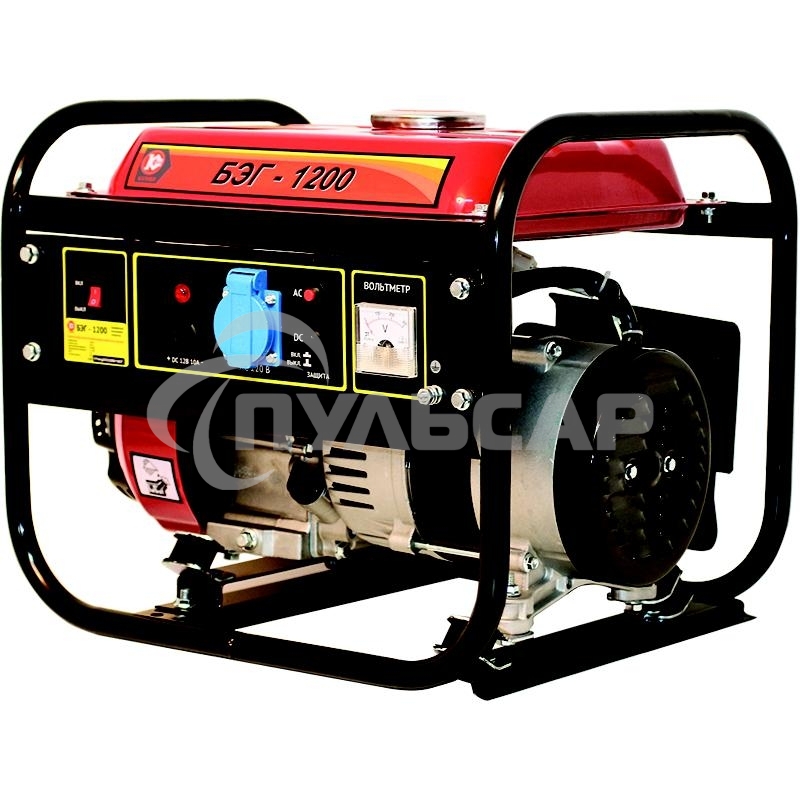 Бензогенератор КАЛИБР БЭГ-1200 1.2кВА 220В 87см3 5л 25кг