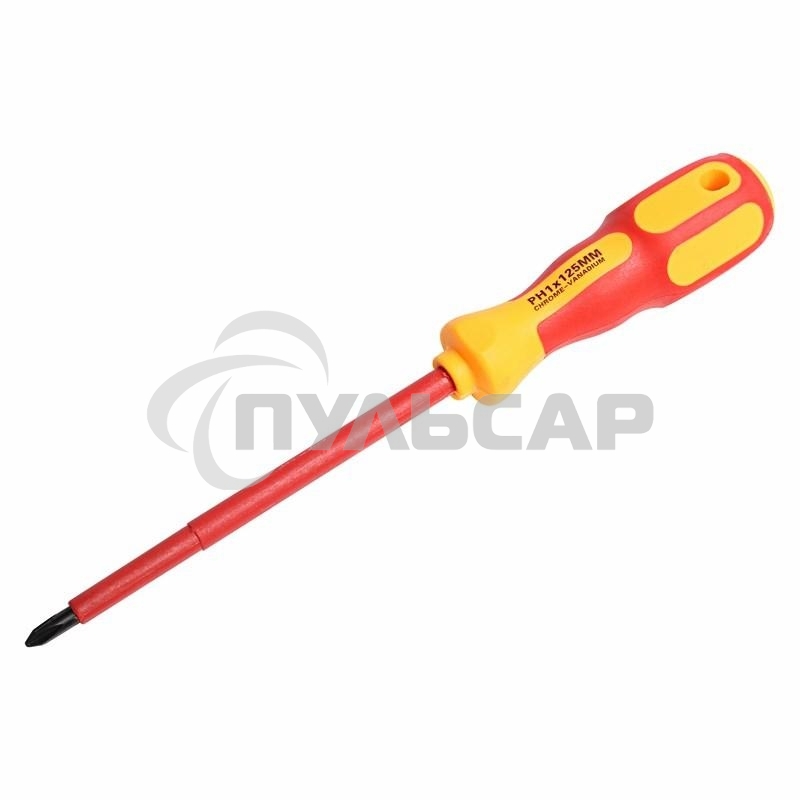 Отвертка Rexant крестовая диэлектрическая PH1 х 125 мм, до 1000 В, двухкомпонентная рукоятка