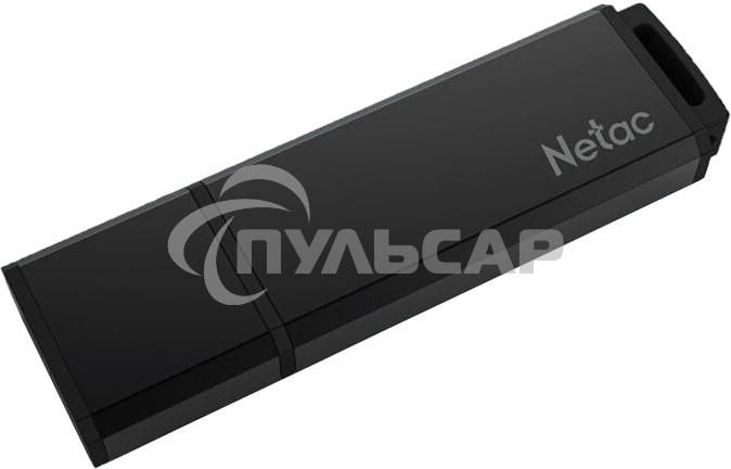 Флешка USB Netac U351 64 Gb <NT03U351N-064G-20BK>, USB 2.0, с колпачком, металлическая черная