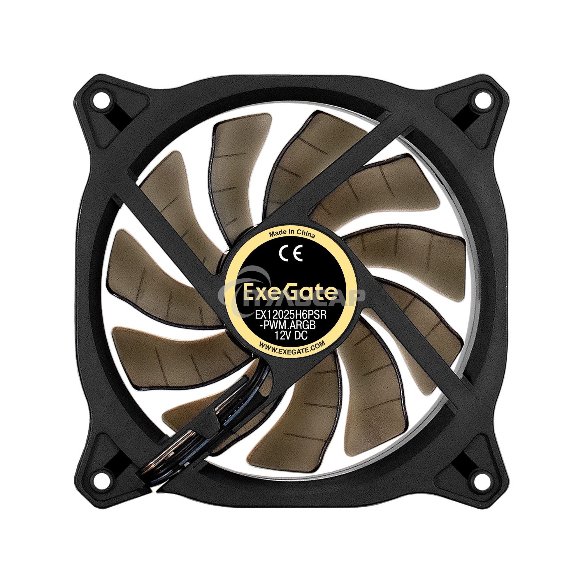 Вентилятор для корпуса ExeGate EX12025H6PSR-PWM.ARGB черный, 120 мм, 1200 об/мин, 33 дБ, 6 pin