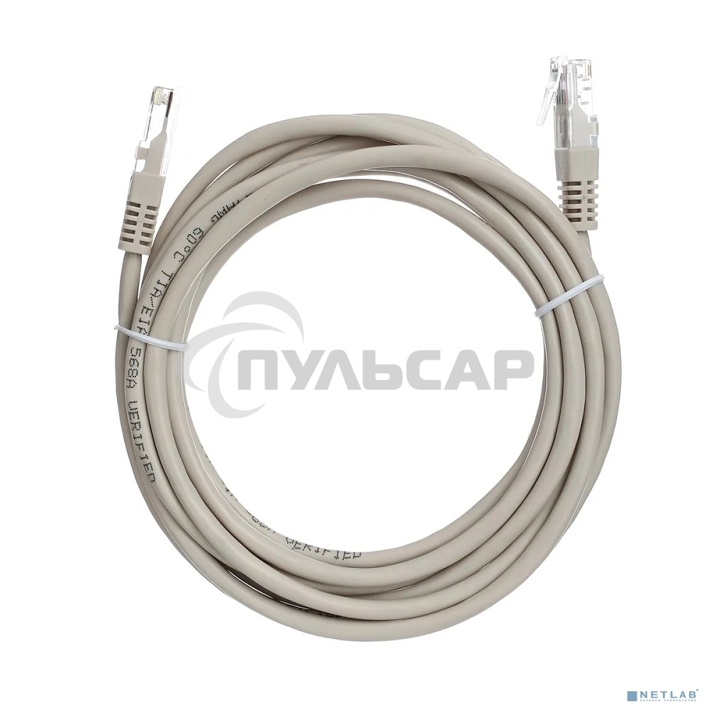 Коммутационный шнур Патч-корд литой Aopen/Qust ANP511 3M UTP кат.5е 3м серый