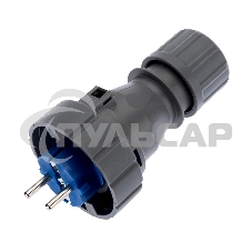 Вилка прямая влагозащищенная 2P+РE, 16 А, IP68 Rexant