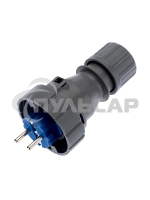 Вилка прямая влагозащищенная 2P+РE, 16 А, IP68 Rexant