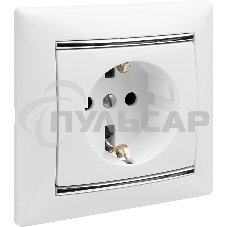 Розетка электрическая Valena с заземлением (белая)