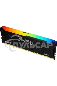 Оперативная память Kingston Fury Beast, DDR4, 16Gb (1x16Gb), 3600MHz, CL18, DIMM, с радиатором, RGB, черный