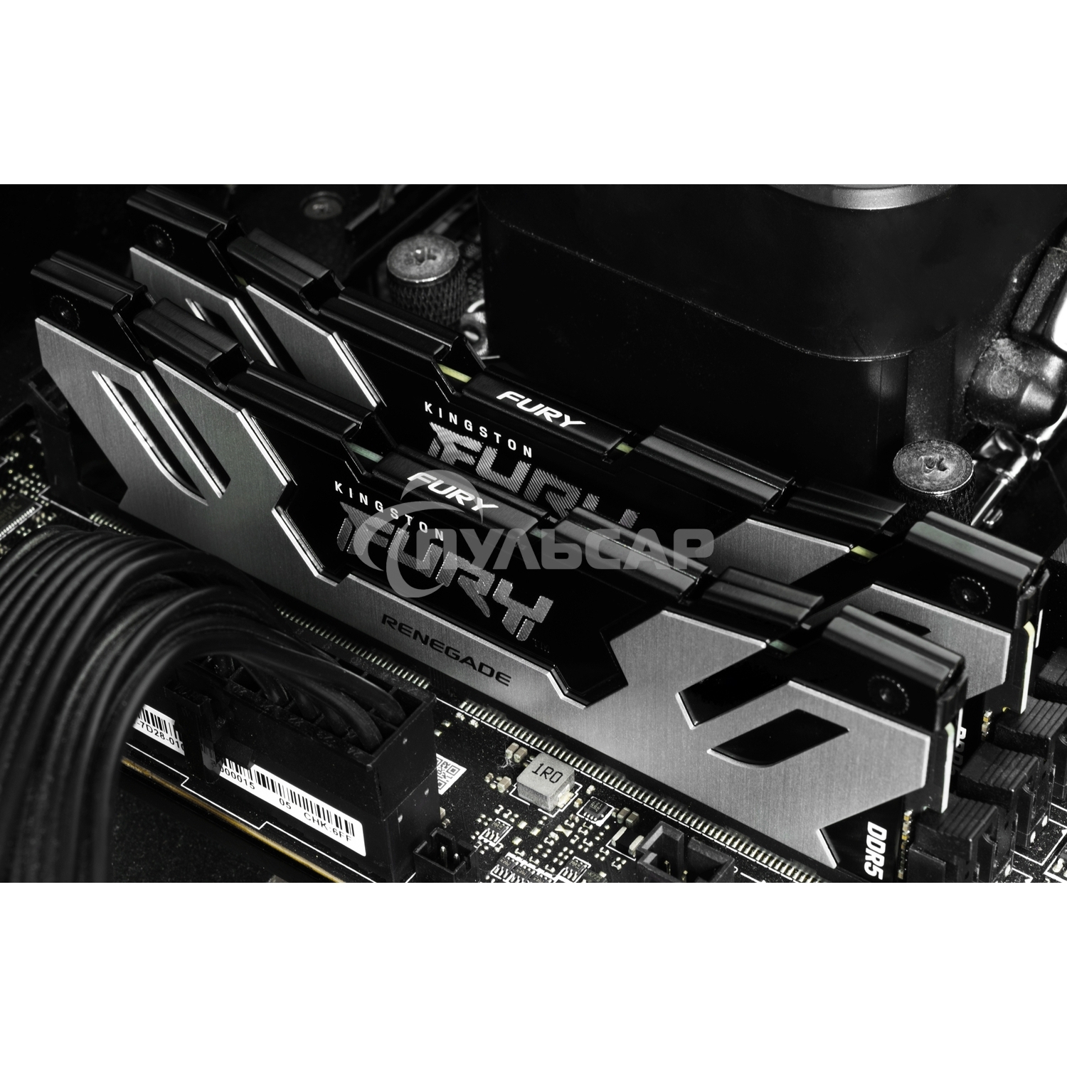 Оперативная память Kingston Fury Renegade, DDR5, 32Gb (1x32Gb), 6400MHz, CL32, DIMM, радиатор, серебристый/черный