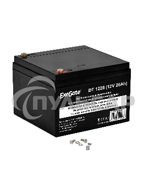 Батарея ExeGate DT 1226 (12V 26Ah), клеммы под болт М5