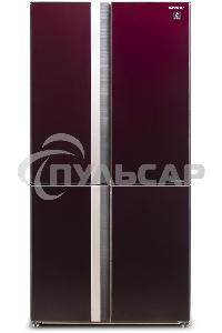 Холодильник Sharp SJ-GX98PRD темно-бордовый трехкамерный Side by Side 394/211 л морозилка снизу