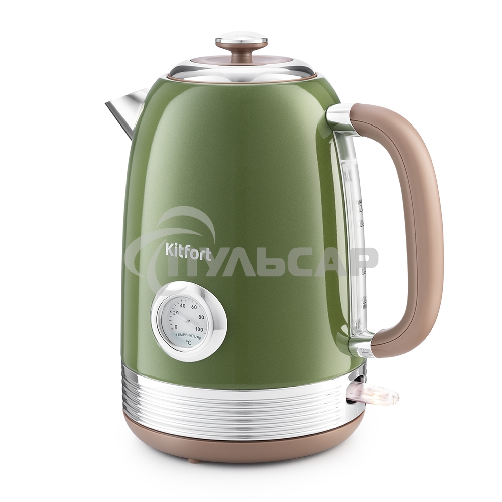 Чайник электрический Kitfort KT-6110 1.7л. 2200Вт зеленый (корпус: нержавеющая сталь)