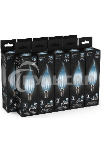Лампа светодиодная Gauss LED Filament Свеча на ветру E14 7W 580lm 4100К 1/10/50
