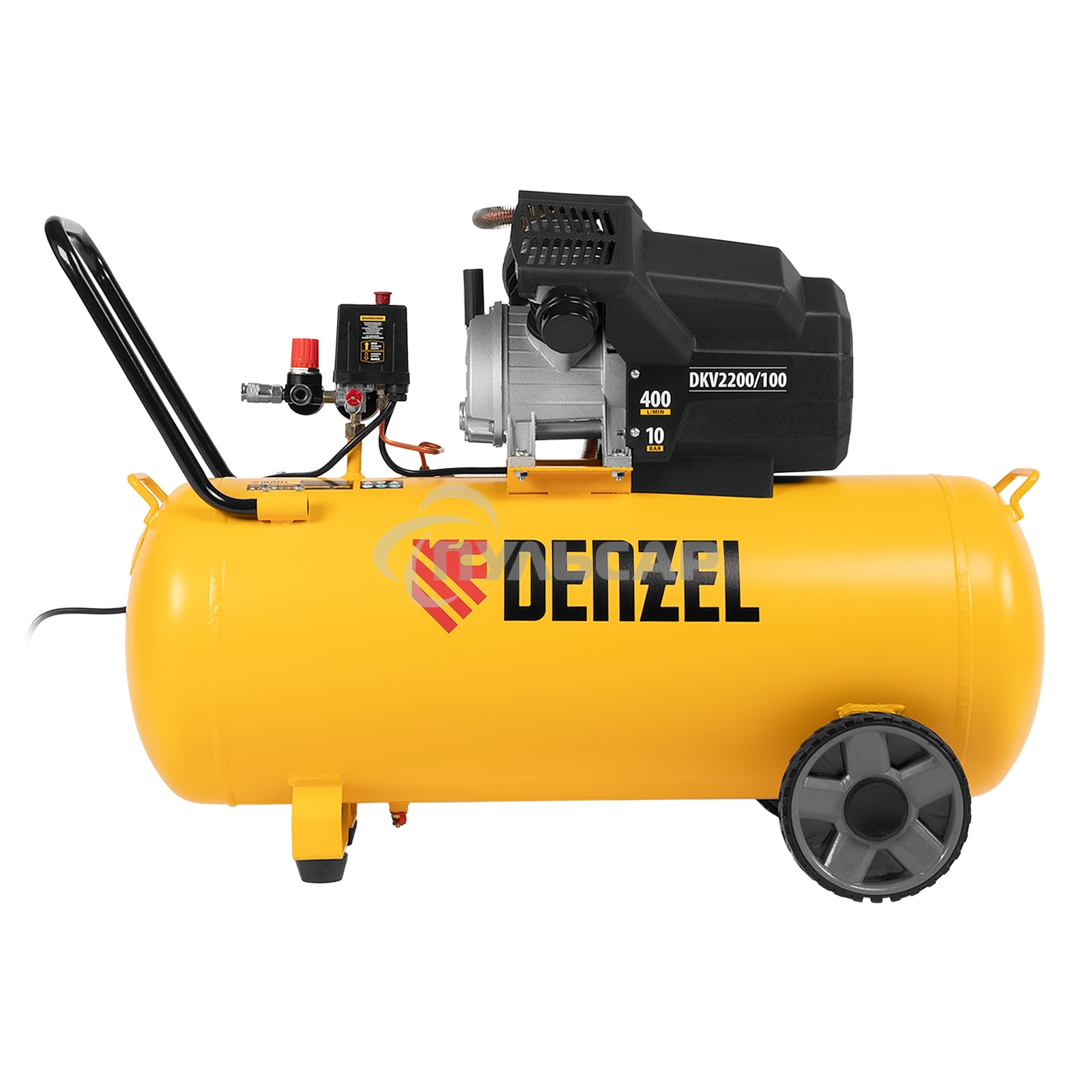 Компрессор Denzel воздушный DKV2200/100,Х-PRO 2.2 кВт, 400 л/мин, 100л 58079