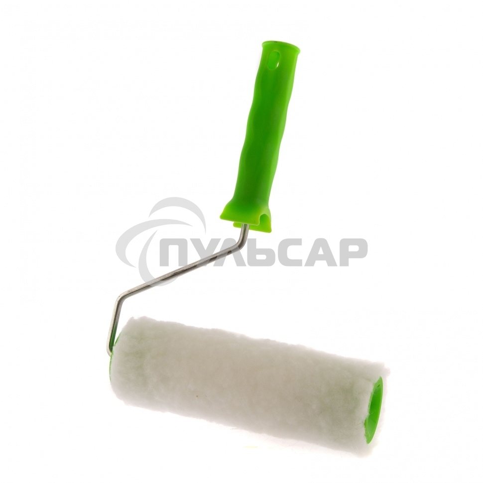 Валик с натуральным мехом, с ручкой, 200 мм, ворс 12 мм, D 48 мм, D ручки - 6 мм, Россия Сибртех